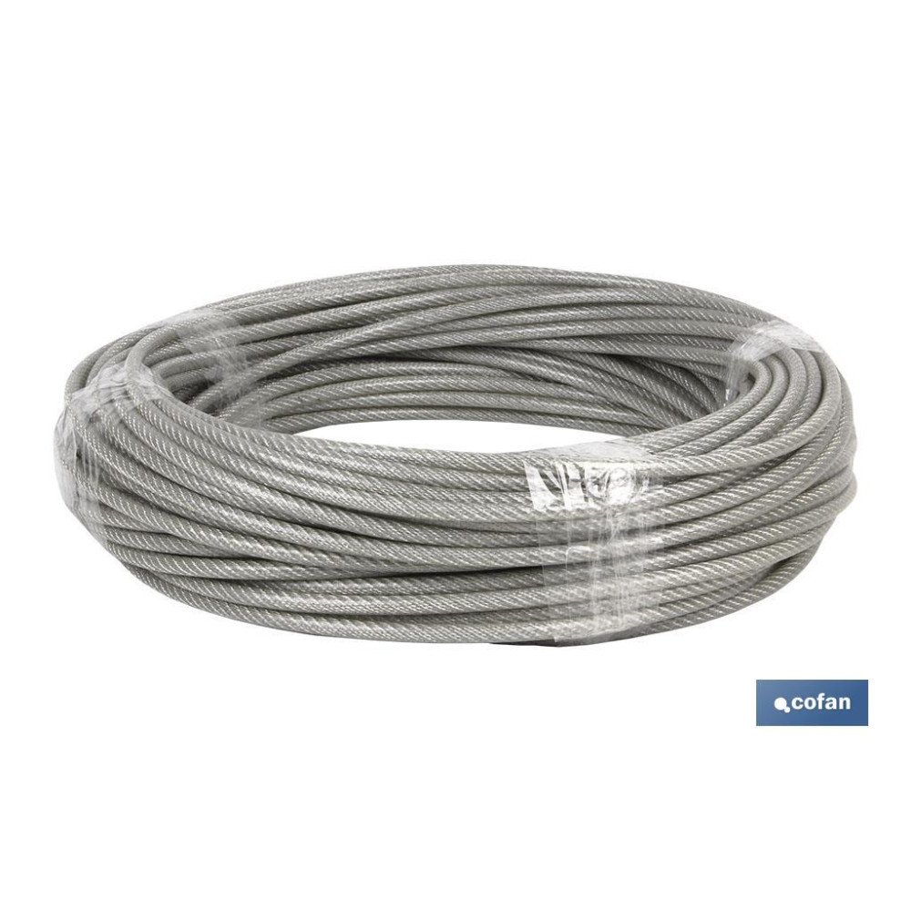 CABLE ACERO (10mm) 8X10MM  6X19+1 PLAST. (50M) (PACK: 1 UDS)