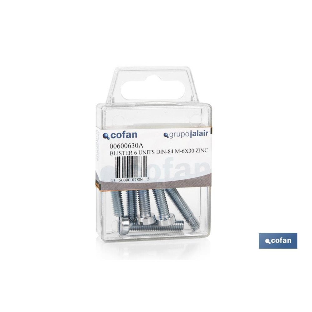 BLÍSTER DE 4 UDS. DIN-84 M-6X50 ZINC VENTA UNITARIA (PACK: 1 UDS)