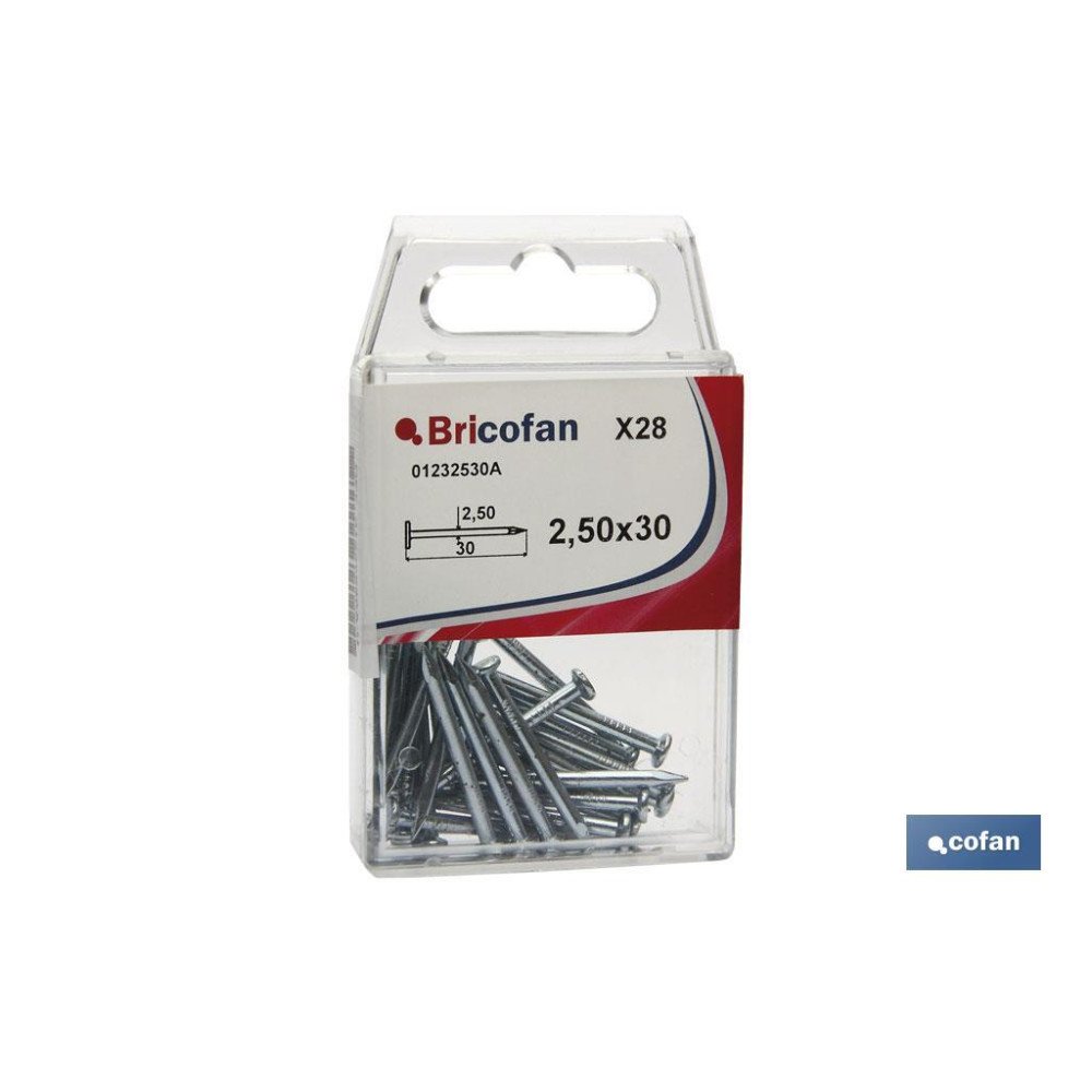 BL 13 UDS PUNTA ACERO C. PLANA Z. 3,4X40MM (PACK: 12 UDS)