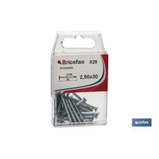 BLÍSTER DE 12 UDS. PUNTA DE ACERO ZINCADO  CABEZA PLANA 34X50 MM VENTA UNITARIA (PACK: 1 UDS)