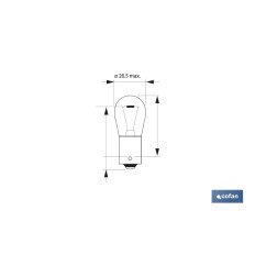 LÁMPARA COFAN P21W (BAU15s) 12V (Descentrada) venta unitaria (PACK: 1 UDS)