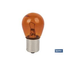 LÁMPARA COFAN 1 POLO AMBAR DESCENTRADA PY21W (BAU15s) 12V (PACK: 10 UDS)