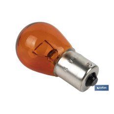 LÁMPARA COFAN 1 POLO AMBAR DESCENTRADA PY21W (BAU15s) 12V (PACK: 10 UDS)
