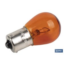 LÁMPARA COFAN 1 POLO AMBAR DESCENTRADA PY21W (BAU15S) 12V VENTA UNITARIA (PACK: 1 UDS)