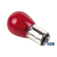LÁMPARA COFAN 2 POLOS ROJA DESCENTRADA P21/5W (BAW15D) 12V VENTA UNITARIA (PACK: 1 UDS)