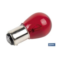 LÁMPARA COFAN 2 POLOS ROJA DESCENTRADA P21/5W (BAW15D) 12V VENTA UNITARIA (PACK: 1 UDS)