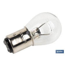 LÁMPARA COFAN 2 POLOS BLANCA DESCENTRADA P21/5W (BAZ15d) 12V (PACK: 10 UDS)