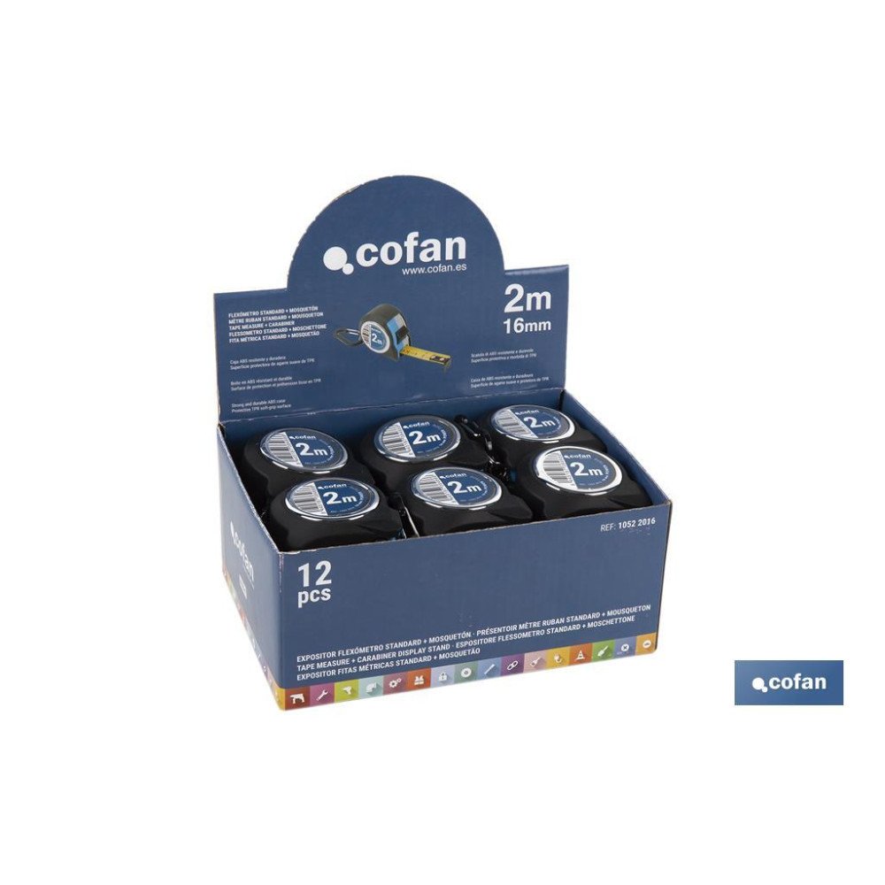 EXPOSITOR FLEXÓMETRO STANDARD + MOSQUETÓN 12 UDS. (PACK: 1 UDS)