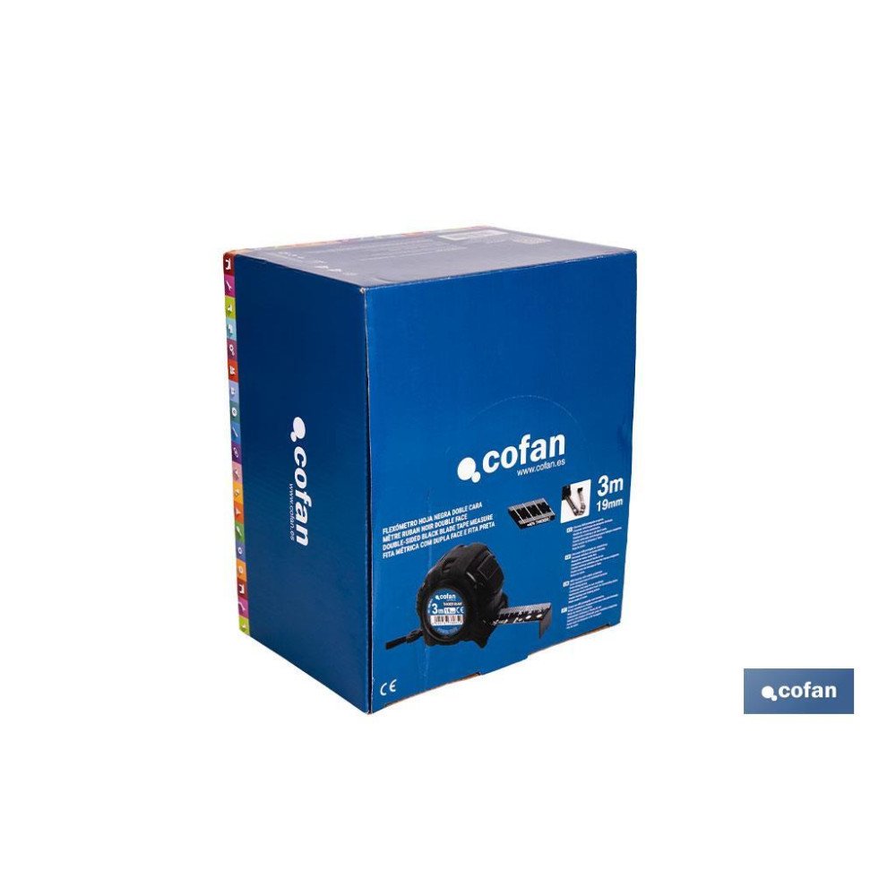 EXPOSITOR FLEXÓMETRO HOJA NEGRA DOBLE CARA 19 MM X 3 M 12 UDS. (PACK: 1 UDS)