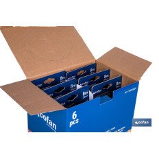 EXPOSITOR FLEXÓMETRO HOJA NEGRA DOBLE CARA 25 MM X 8 M 6 UDS. (PACK: 1 UDS)