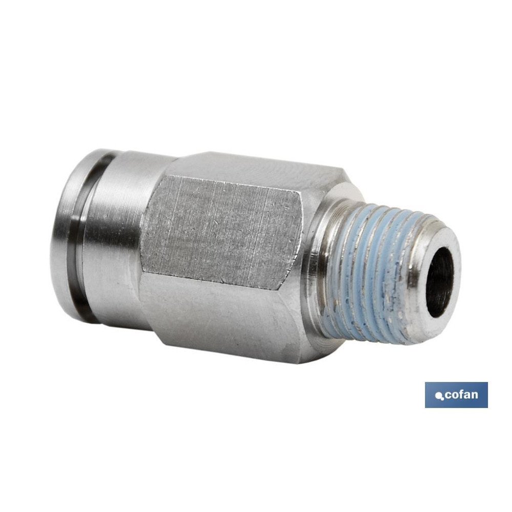 CONEXION RECTA TUBO 6mm. MACHO 1/8 (PACK: 5 UDS)