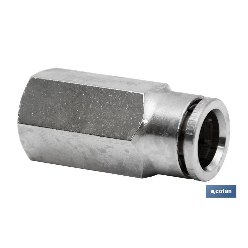 CONEXIÓN RECTA TUBO 4mm. HEMBRA 1/4 (PACK: 1 UDS)