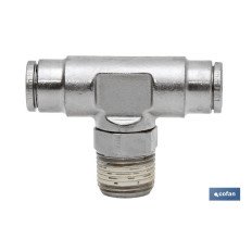 CONEXIÓN T TUBO 8mm. MACHO 3/8 (PACK: 1 UDS)