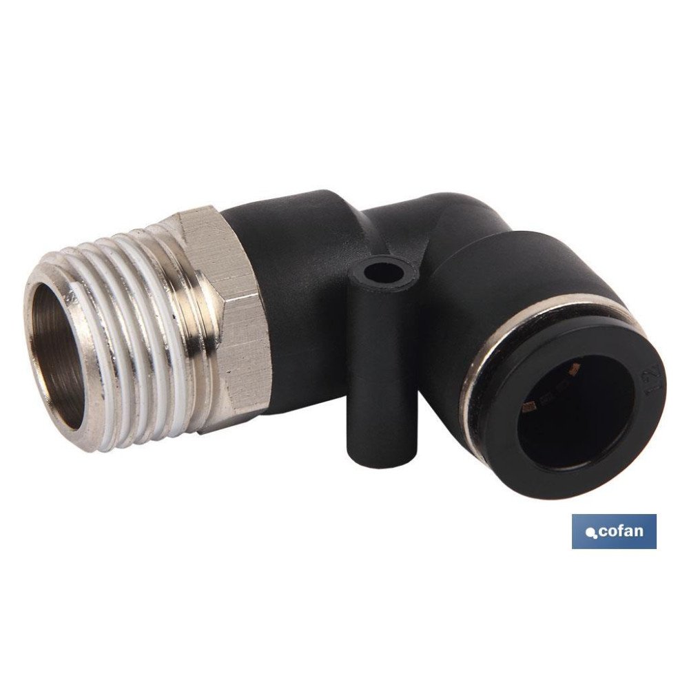 RACOR ROSCADO CODO PLASTICO T-16, R-3/8 (PACK: 1 UDS)