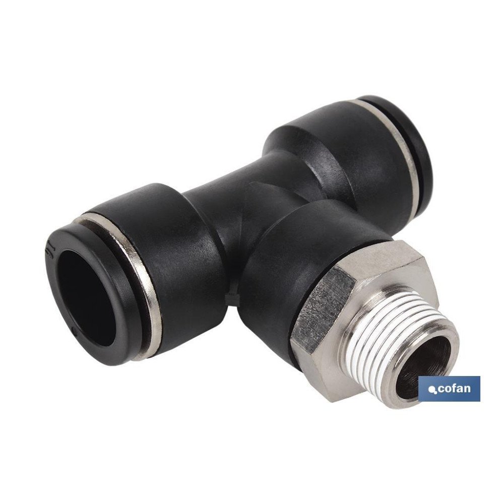 RACOR ROSCADO PLASTICO T , T-4, R-1/8 (PACK: 5 UDS)