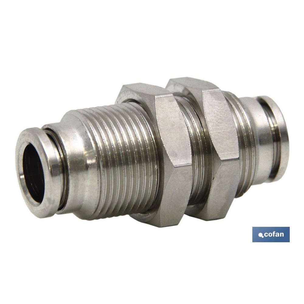 UNIÓN RECTA PASAMUROS TUBO-TUBO LATÓN NIQ. M-14 (PACK: 1 UDS)