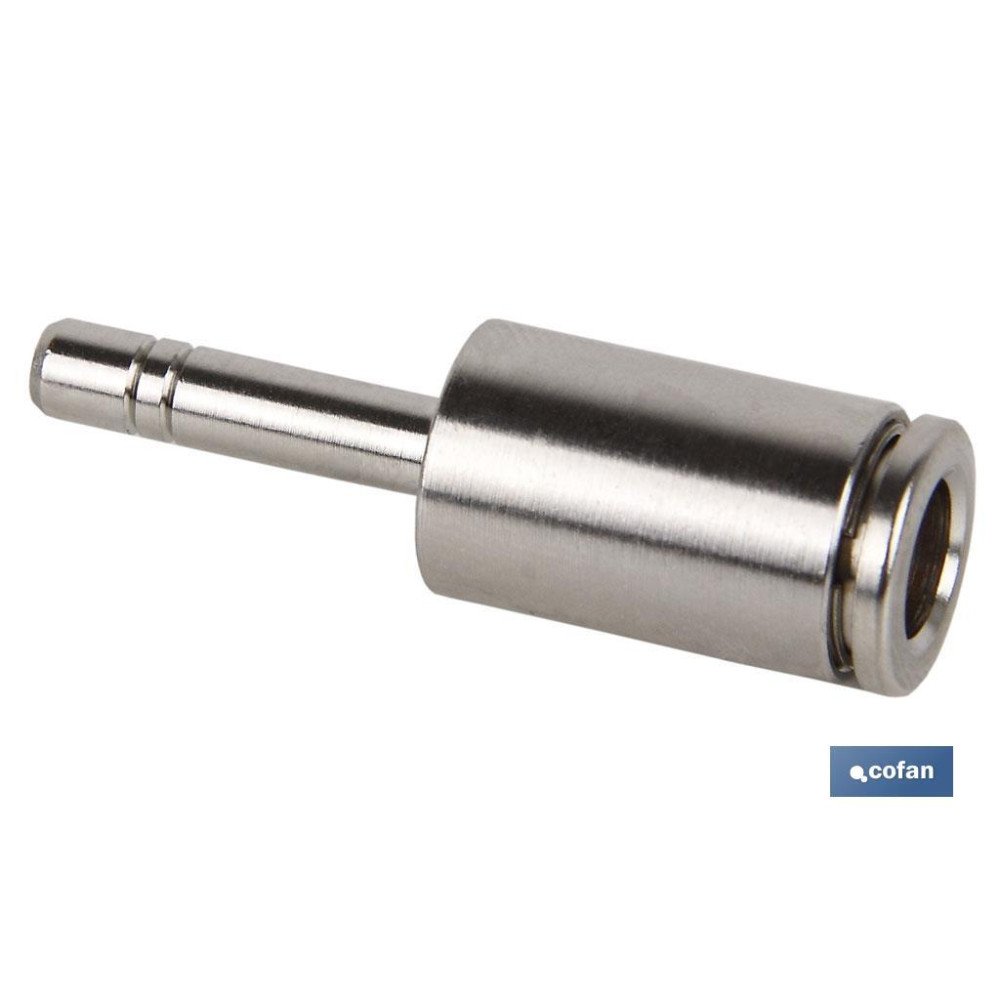 UNIÓN RECTA TUBO-ESPIGA LISA REDUCIDA LATÓN NIQ. M-10-6 (PACK: 1 UDS)