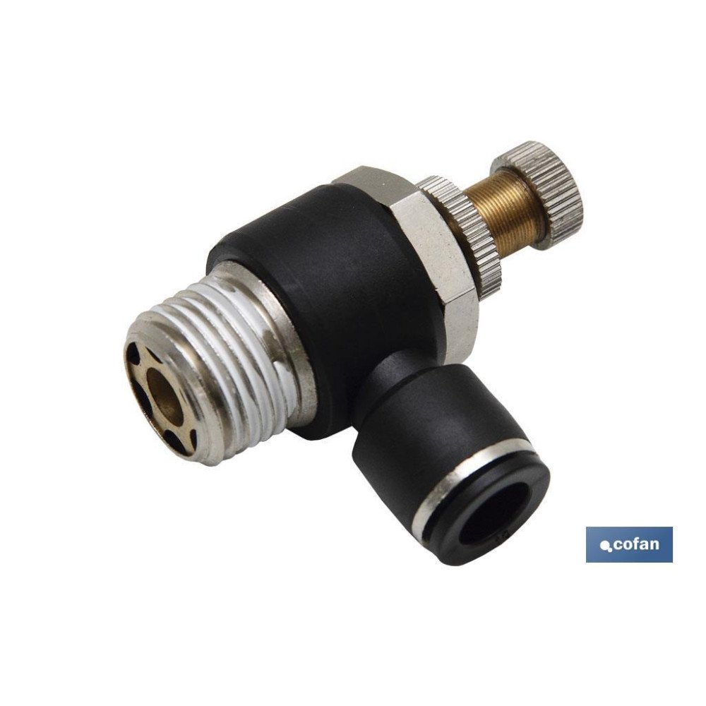 REGULADOR CÓNICO UNIDIRECCIONAL PARA CILINDRO T-8 R-1/4 (PACK: 1 UDS)