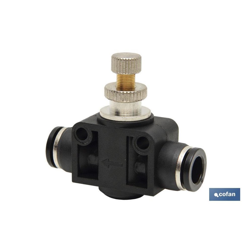 REGULADOR DE FLUJO UNIDIRECCIONAL EN LINEA TUBO-TUBO D-6 (PACK: 1 UDS)