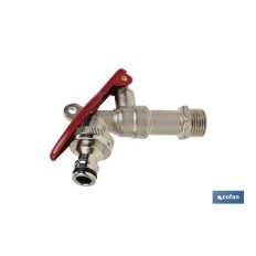GRIFO CON MANETA PARA MANGUERA Y TOMA PARA CANDADO 1/2 X 3/4 (PACK: 1 UDS)