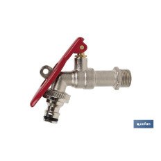 GRIFO CON MANETA PARA MANGUERA Y TOMA PARA CANDADO 1/2 X 3/4 (PACK: 1 UDS)