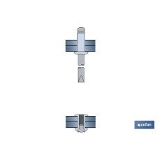 BLÍSTER DE 15 UDS. REMACHE DE ALUMINIO 40X10 VENTA UNITARIA (PACK: 1 UDS)