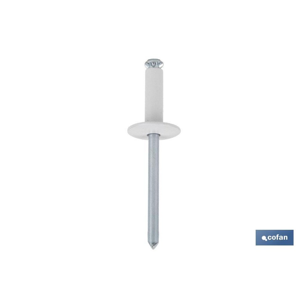 REMACHE FLOR CABEZA ANCHA BLANCO 4,8 X 16 MM (PACK: 250 UDS)