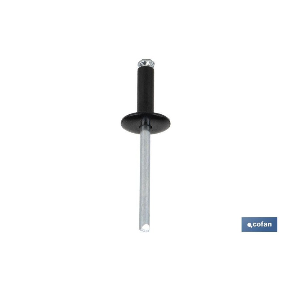 REMACHE FLOR CABEZA ANCHA NEGRO 4,8 X 16 MM (PACK: 250 UDS)