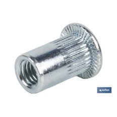 TUERCAS REMACHABLES RANURADAS ANCHAS ACERO M8 (PACK: 250 UDS)