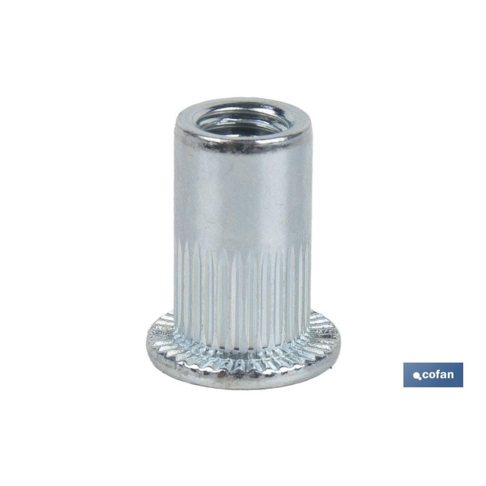 TUERCAS REMACHABLES RANURADAS ANCHAS ACERO M10 (PACK: 200 UDS)