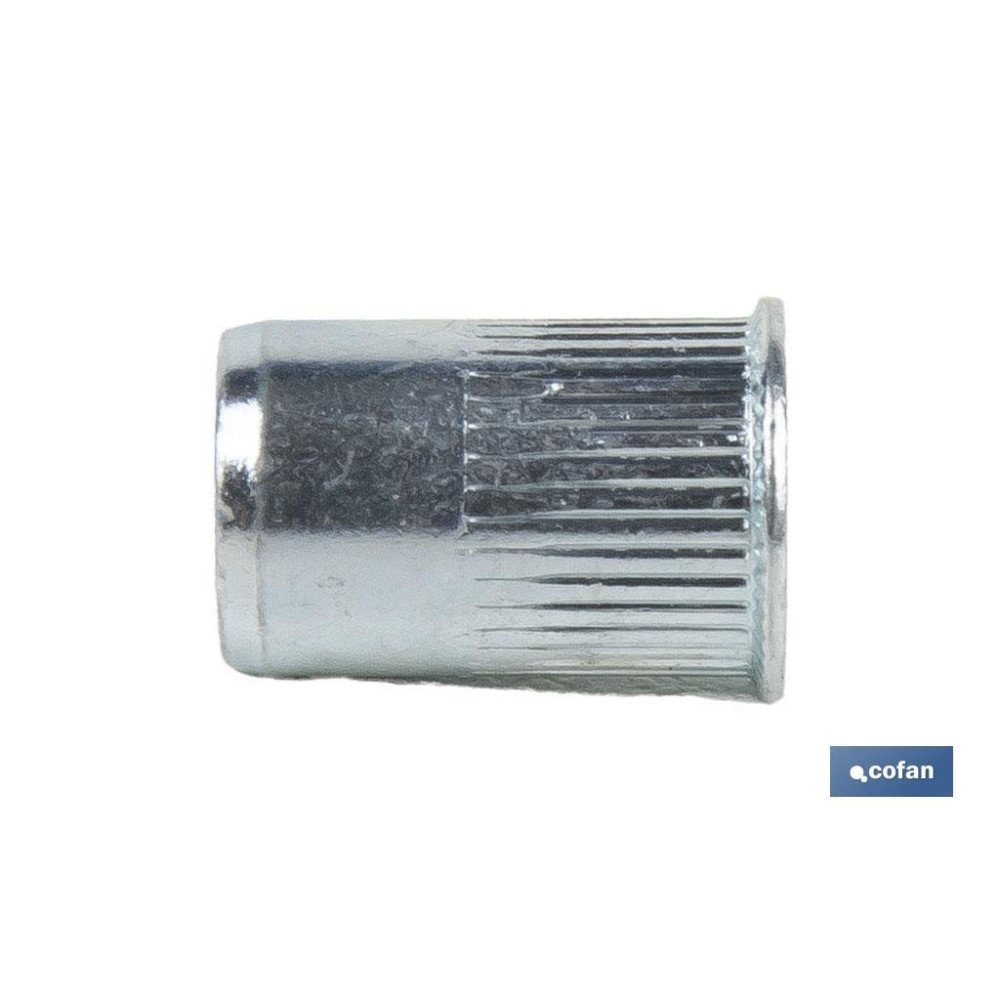 TUERCAS REMACHABLES RANURADAS CABEZA REDUCIDA ACERO M5 (PACK: 1000 UDS)
