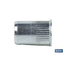 TUERCAS REMACHABLES RANURADAS CABEZA REDUCIDA ACERO M6 (PACK: 500 UDS)