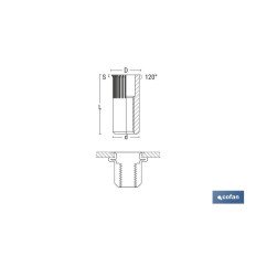 TUERCAS REMACHABLES RANURADAS CABEZA REDUCIDA ACERO M10 (PACK: 200 UDS)