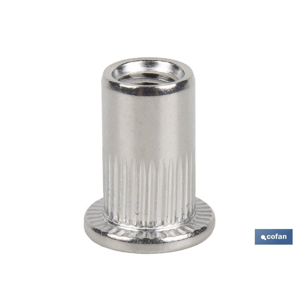 TUERCAS REMACHABLES RANURADAS ANCHAS INOX A-2 M3 (PACK: 1000 UDS)