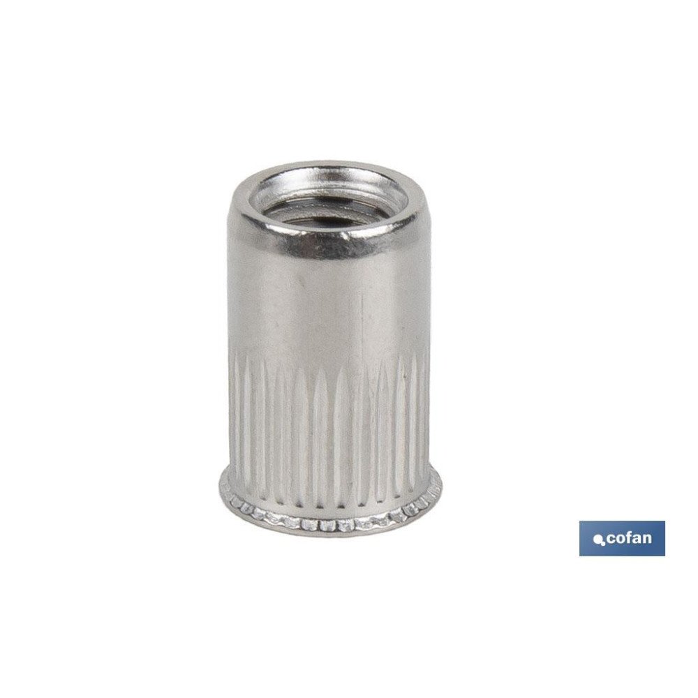 TUERCAS REMACHABLES RANURADAS CABEZA REDUCIDA INOX A-2 M6 (PACK: 500 UDS)