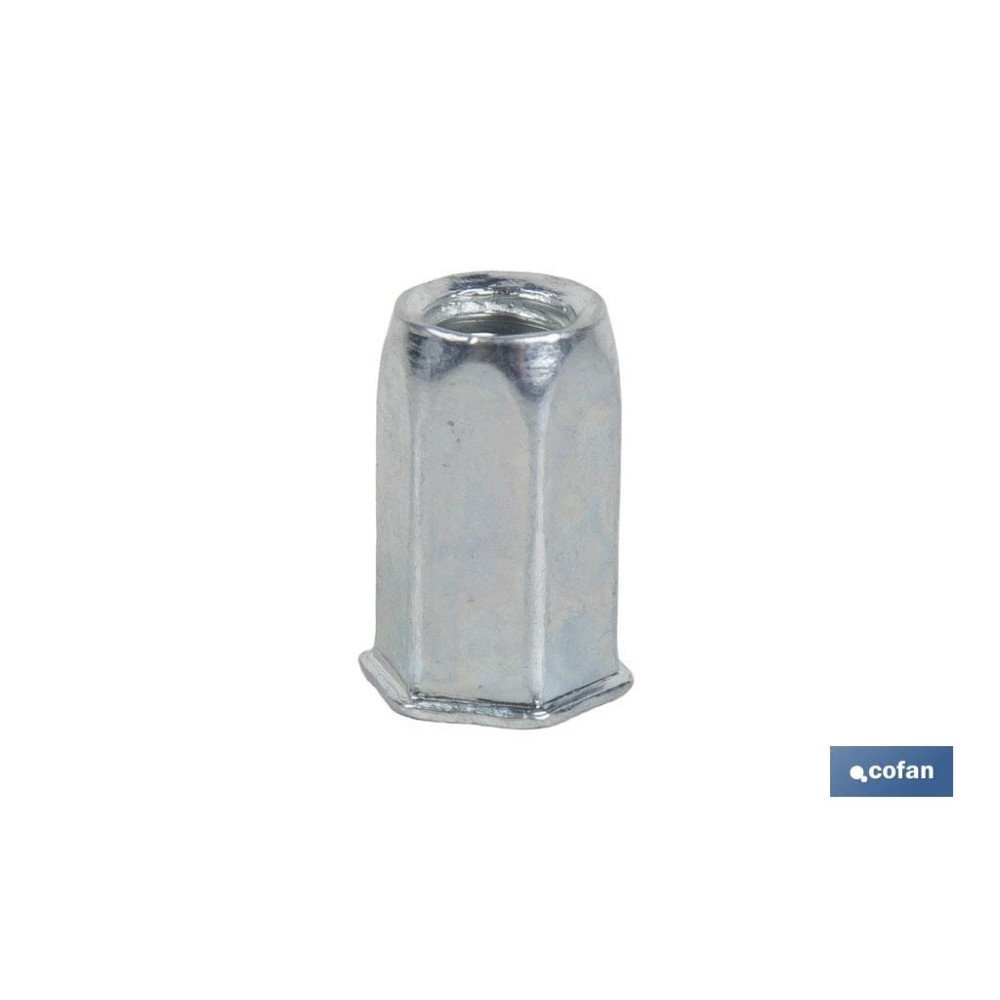 TUERCAS REMACHABLES HEXAGONAL CABEZA REDUCIDA ACERO M4 (PACK: 1000 UDS)
