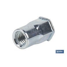 TUERCAS REMACHABLES SEMIHEXAGONAL FONDO ABIERTO CABEZA REDUCIDA ACERO M10 X 20,5 (PACK: 200 UDS)