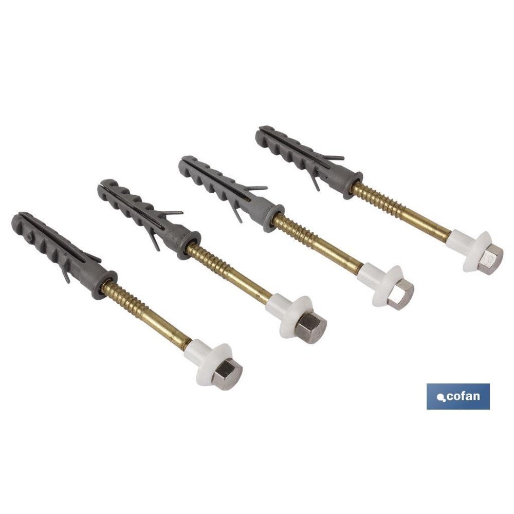 SET 4 PCS PARA SANITARIO WC 6 X 80 LATÓN (PACK: 1 UDS)