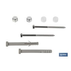 SET DE 2 PCS. PARA SANITARIO WC TACO LARGO 6 X 80 MM INOX. (PACK: 1 UDS)