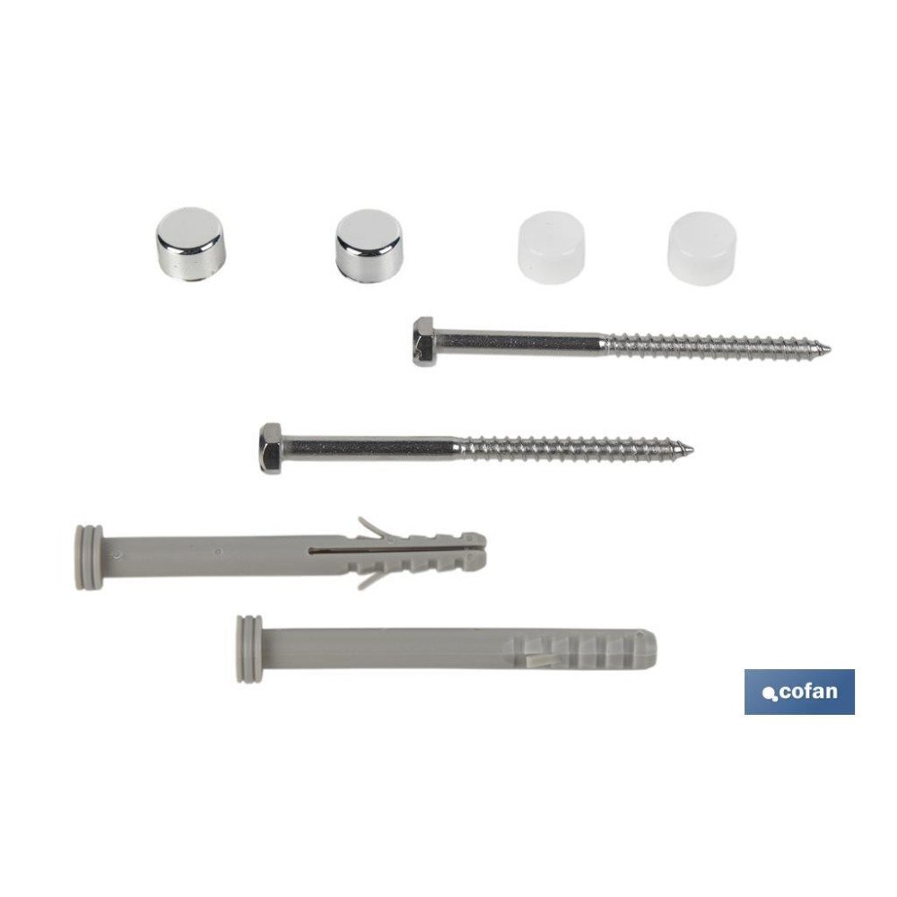 SET DE 2 PCS. PARA SANITARIO WC TACO LARGO 6 X 80 MM INOX. (PACK: 1 UDS)