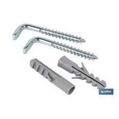 SET DE 2 PCS. TACO Y ALCAYATA PARA TERMO Y CALENTADOR 8 X 65 MM (PACK: 1 UDS)
