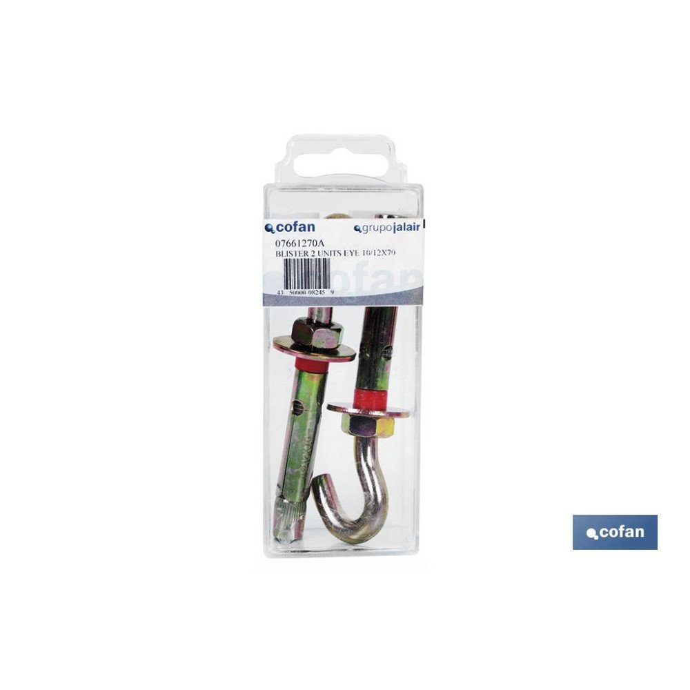 BLÍSTER DE 1 UD. TACO DE METAL GANCHO 6/8X45 VENTA UNITARIA (PACK: 1 UDS)