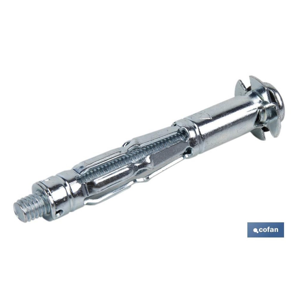 ANCLAJE METÁLICO PARA MATERIALES HUECOS MÁX. 22 MM TORNILLO M4 X 41 MM Ø8 MM (PACK: 100 UDS)