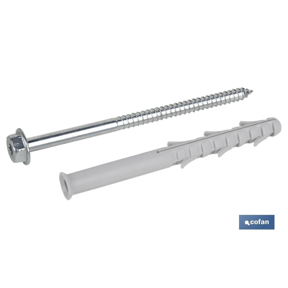 TACO LARGO DE GOLPE CON TORNILLO HEXAGONAL Ø10 X 120 MM (PACK: 50 UDS)