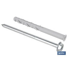 TACO LARGO DE GOLPE CON TORNILLO HEXAGONAL Ø10 X 120 MM (PACK: 50 UDS)