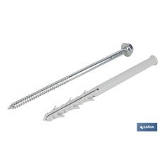 TACO LARGO DE GOLPE CON TORNILLO HEXAGONAL Ø10 X 160 MM (PACK: 50 UDS)
