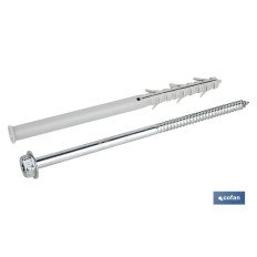 TACO LARGO DE GOLPE CON TORNILLO HEXAGONAL Ø10 X 160 MM (PACK: 50 UDS)