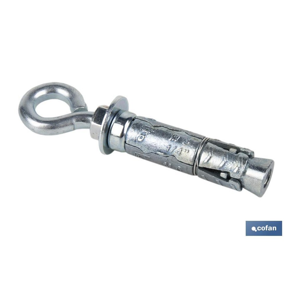 ANCLAJE ZAMAK HPM M6 X 45 CON ARGOLLA (PACK: 50 UDS)