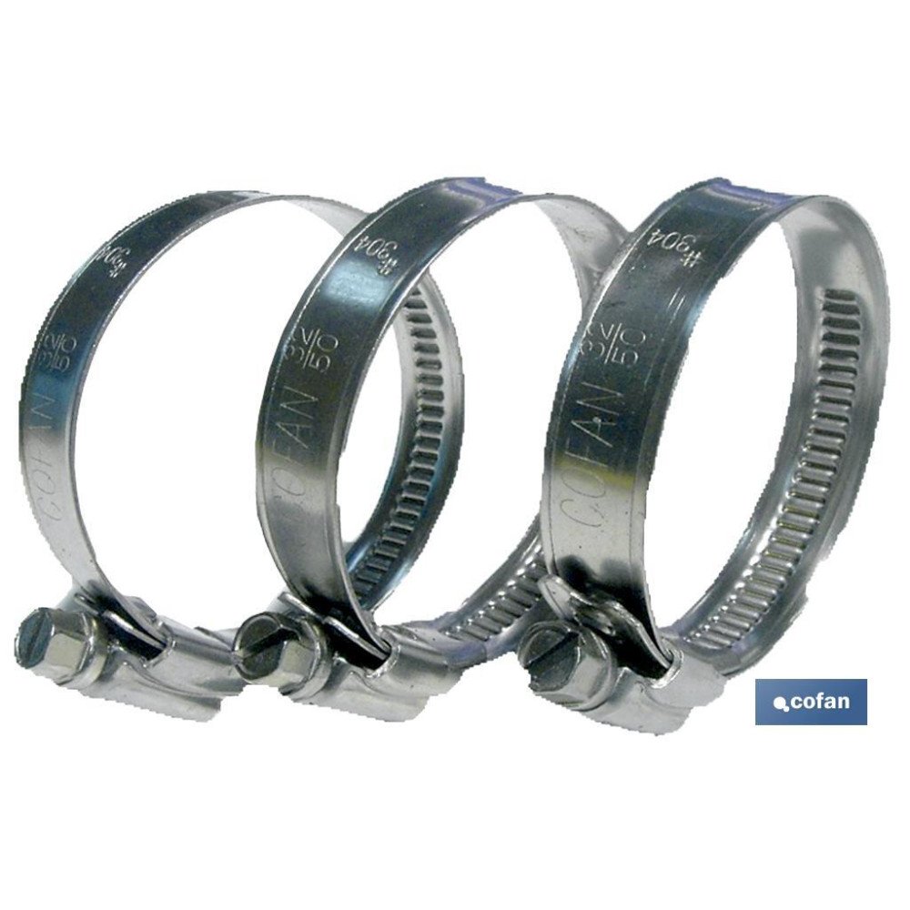 ABRAZADERA INOX A-2 BANDA 9mm  8-12 (PACK: 100 UDS)