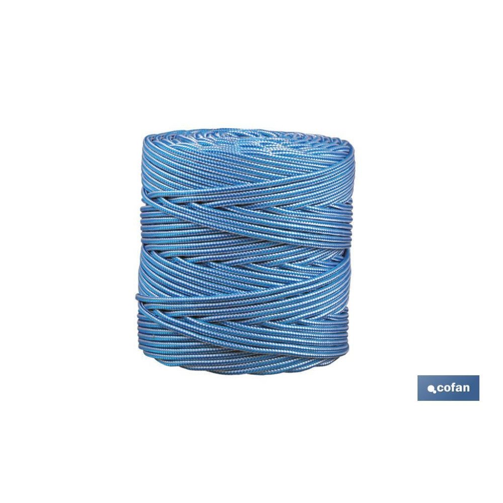 BOBINA CORDON TRENZADO POLI 5 MM 200 MTS BCO/AZUL (PACK: 1 UDS)